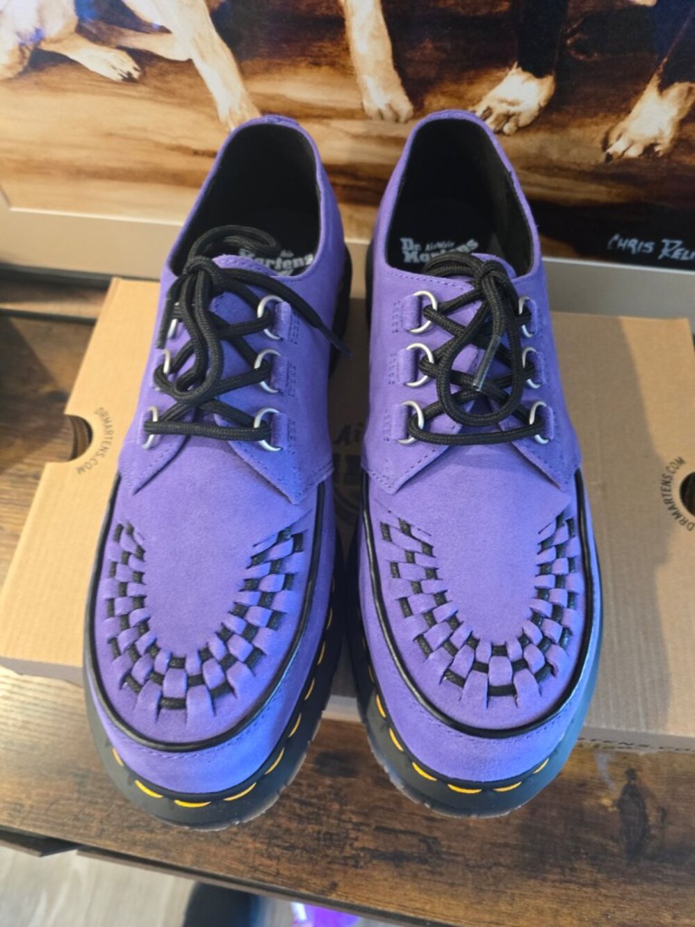 Dr Martens Ramsey Woven Suede Creepers Purple Mens Size 10 US NEW RARE - Picture 4 of 10